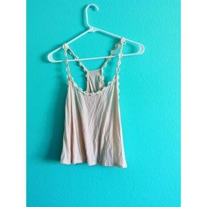 light pink flower lined tank