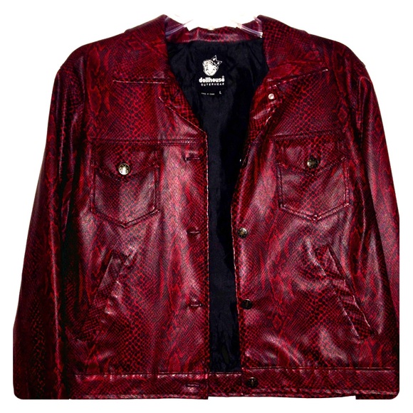 Red and black snakeskin print jacket