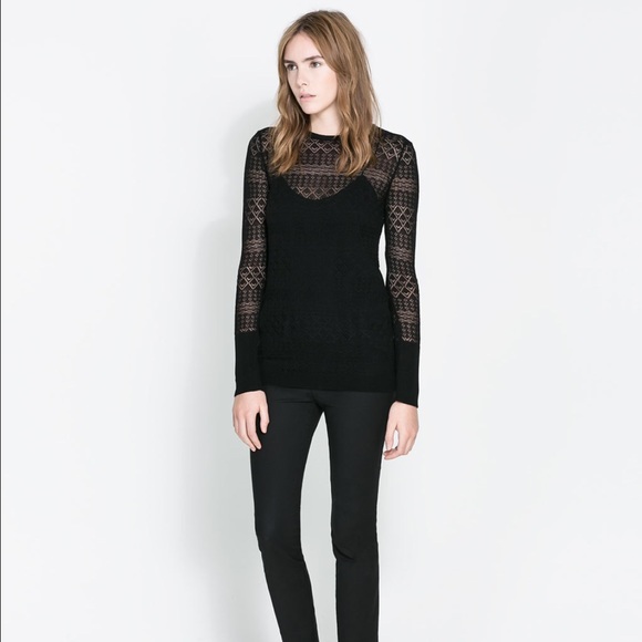 Open knit sweater