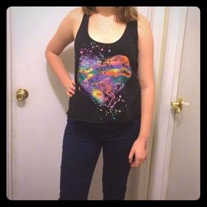 Neon hear tank top