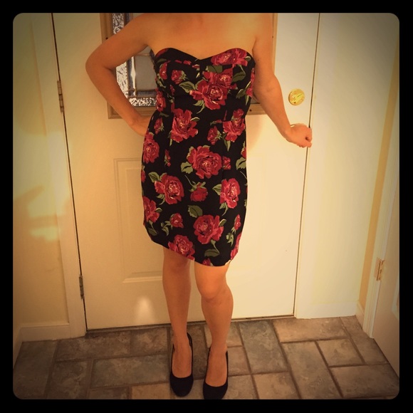Floral Strapless Dress