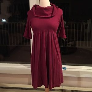 Cowl neck sweater dress