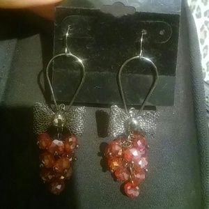 New red dangling earrings