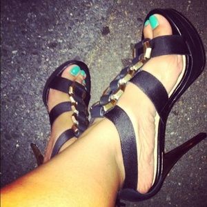 Black & Gold Sandals