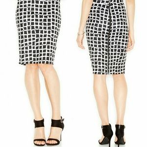 Black & White Pencil Skirt