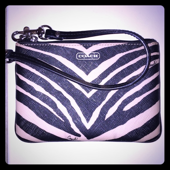 Coach Zebra Wristlet