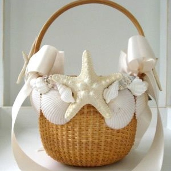 💥SOLD💥💍🐚  LOVE YOU FOREVER “ UNIQUE BY THE SEA WEDDING FLOWER-GIRL BASKET