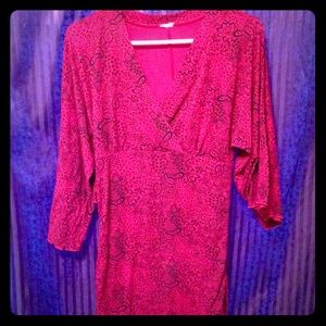 Red and black medium size light dress