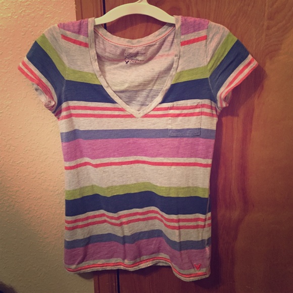 Stripped short sleeve top