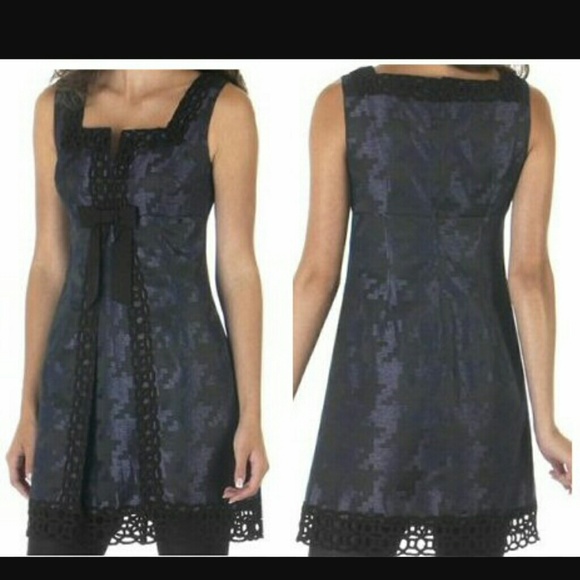 Anna Sui Bow Lattice cocktail dress