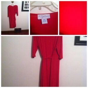 Red wrap dress
