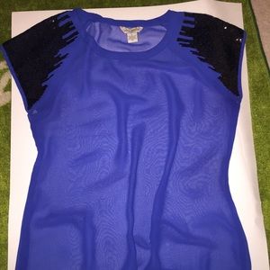 Royal Blue and Sequined Top