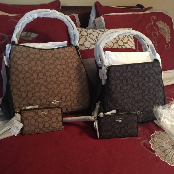 Coach Handbags Large Brown And Medium Black