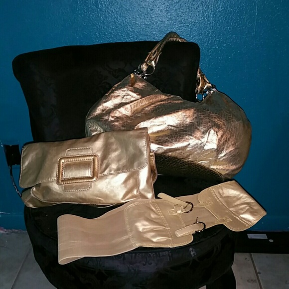Handbags - Gold bundle Large gold bag SOLD****