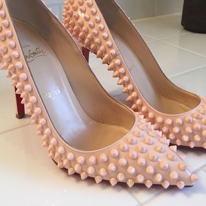Christian Louboutin pink pigalle spiked heels