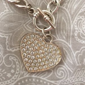 Beautiful heart necklace silver color