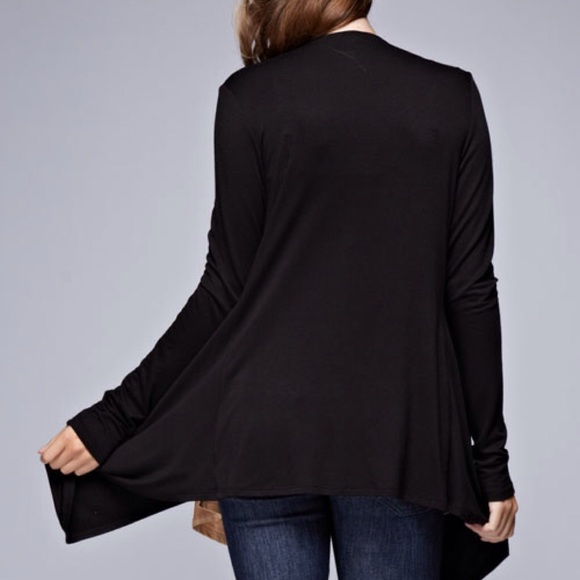 "Nocturnal" Faux Suede Cardigan - Picture 3 of 4