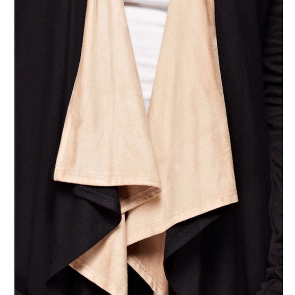 "Nocturnal" Faux Suede Cardigan - Picture 4 of 4