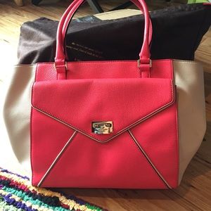 Kate spade hot pink and off white/ cream purse