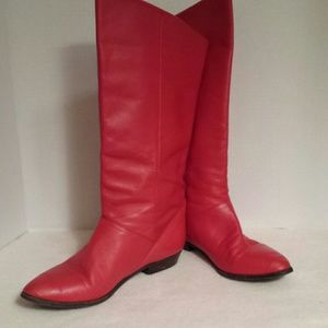 Red Leather Boots