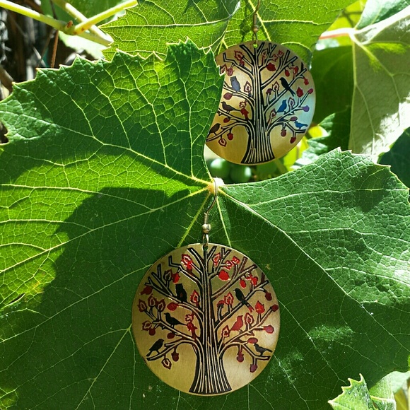 📘Mata Traders📘 Tree of Life Earrings - Picture 2 of 3