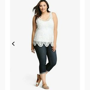 Embroidered Mesh Tank Top