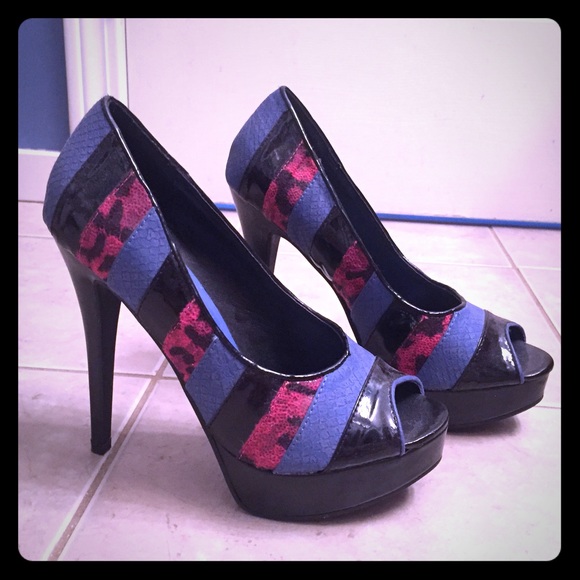 Peep toe heels stilettos
