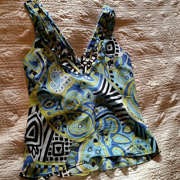 Retro Silk Tank Blouse by Anne Klein Sz 14