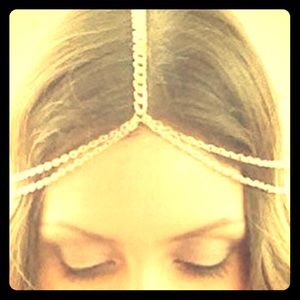 💝 Bohemian crown gold metal head chain 💝