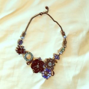 Beautiful blue colored floral necklace