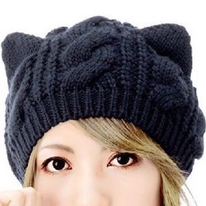 💝 Red Wool Kitty Ears Hat 💝