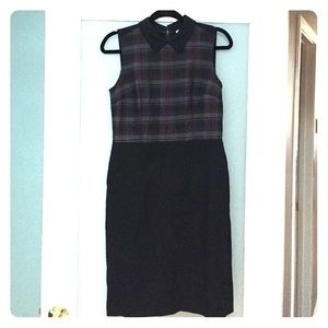 LOFT sleeveless plaid dress size 4