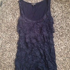 Express Lace Ruffled Tank