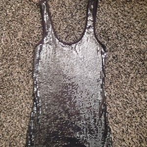 Express Grey Sequin Tank