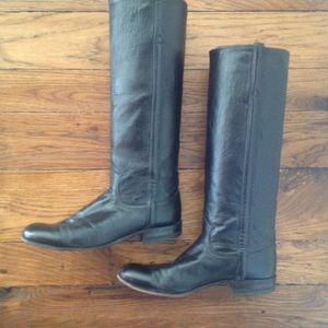 Black Leather Justin Riding Boots