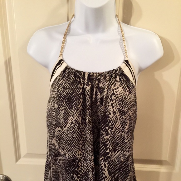 Express snakeskin pattern silky halter
