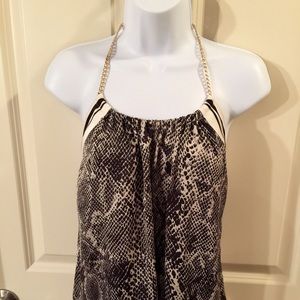 Express snakeskin pattern silky halter