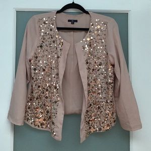 GAP blush 3/4 sleeve sequin jacket
