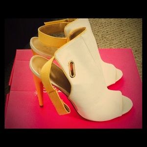 White & yellow heels