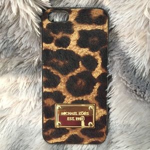 Fuzzy cheetah print Michael Kors iPhone 5 case