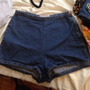 American apparel denim tap shorts