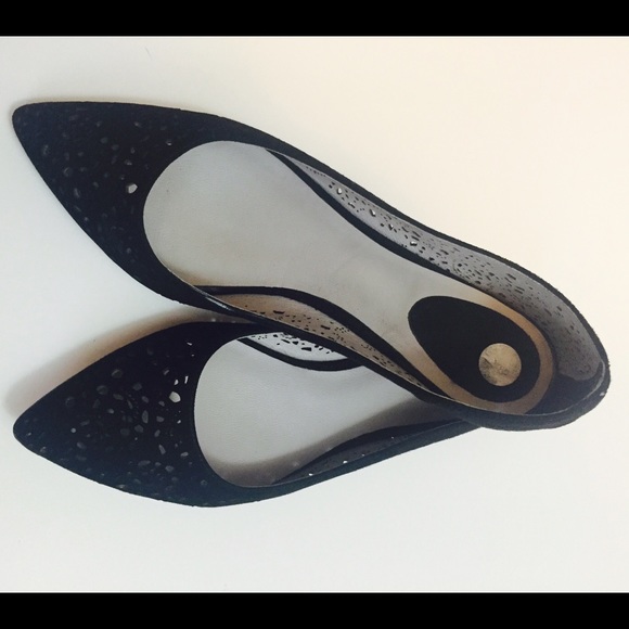 Johnson & Murphy black suede flats
