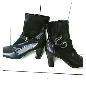 Dark brown half boot stretch ankle for comfort