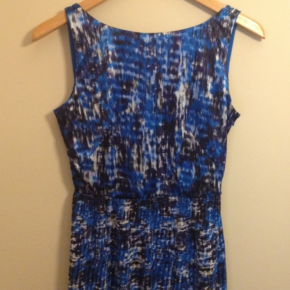 Ann Taylor blue patterned high-low dress