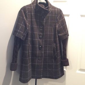 Anthropologie plaid swing coat