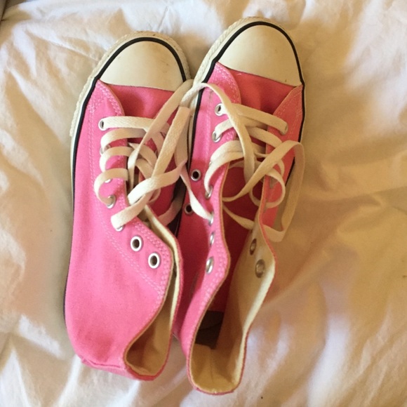 pink high top converse