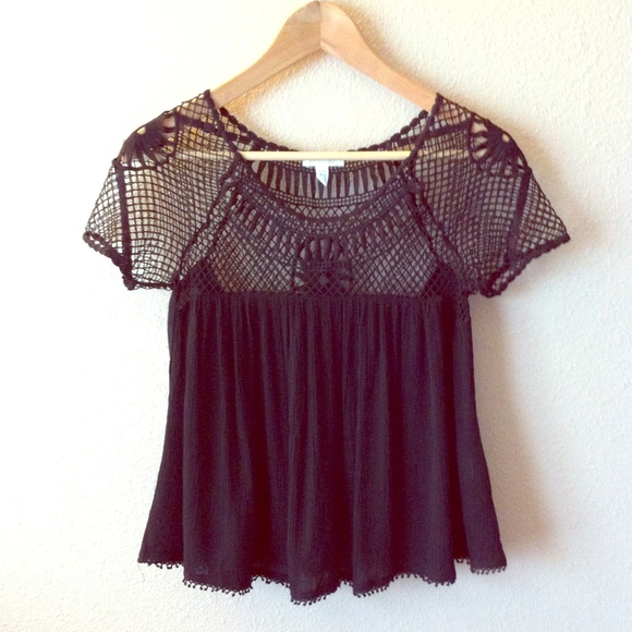 Black Boho Top