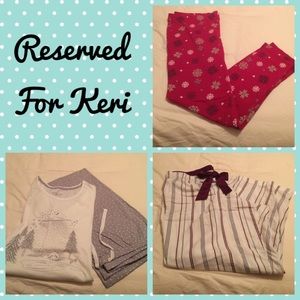 2 pairs of pajama pants and one pajama set