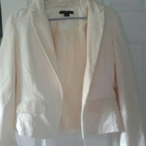 Ivory blazer w/ lace trim