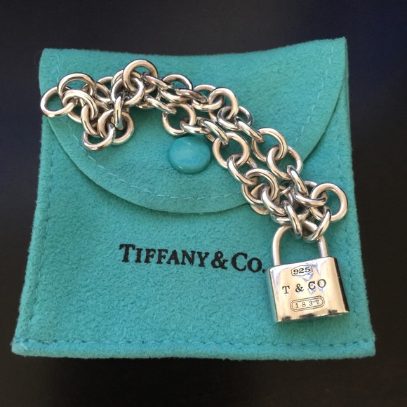 Tiffany & Co 1837 Silver Padlock Charm Bracelet